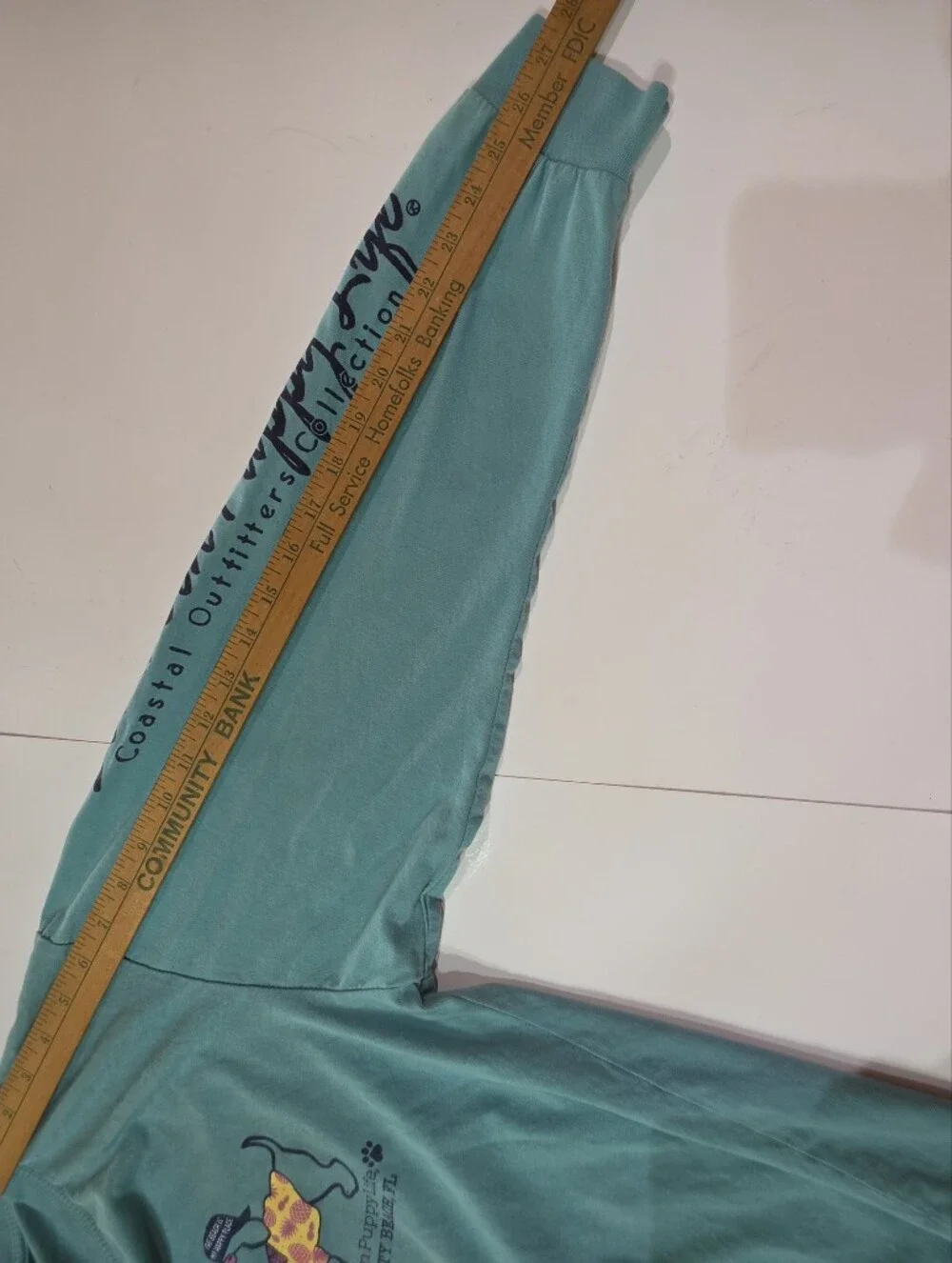 Vintage Southern Puppy Panama City Beach Long Sleeve T-Shirt Womens Medium Teal